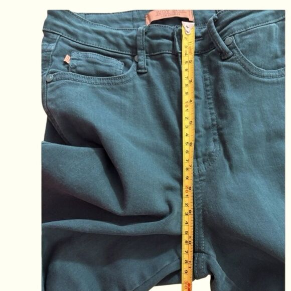 Judy Blue High Waist Wide Leg Garment Dyed Crop Jeans Teal - Picture 7 of 8